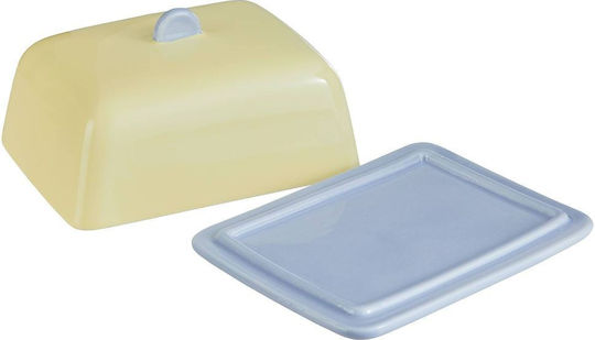 Butter Butterdose Keramik Gelbe Keramische Porzellan Länge 13cm X Breite 10cm X Höhe 8cm