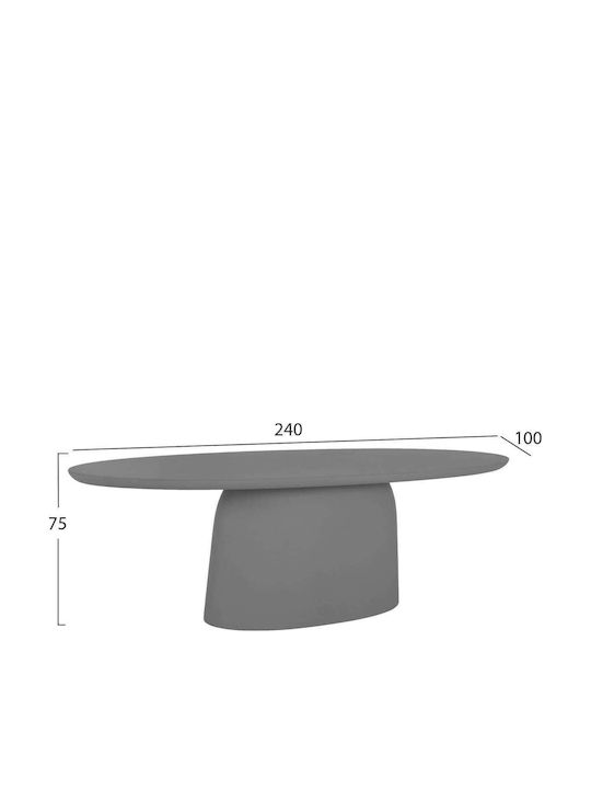 Dining Room Table Made of Gray Concrete 240x100x75cm