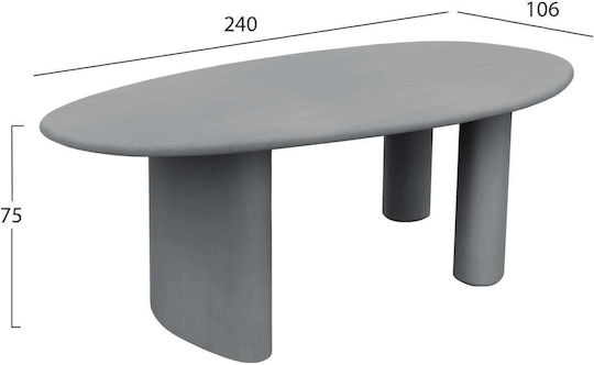 Τραπεζαρίας Γκρι 240x100x75εκ. Τραπεζαρίας Γκρι 240x100x75εκ.
