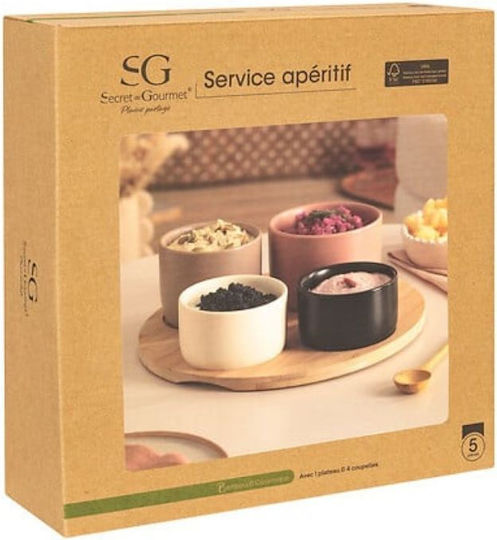Secret de Gourmet Ceramic Orntevieres with Base Black Ø9cm 5 Pieces
