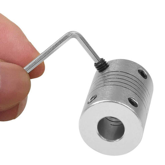 Set 10 Cuplaje Flexibile Nema 17 Aliaj de Aluminiu 5 Mm la 8 Mm 25 Mm Lungime 19 Mm Diametru Motoare Pas cu Pas Reprap Imprimante 3d Mașini Cnc Include Cheie Imbus