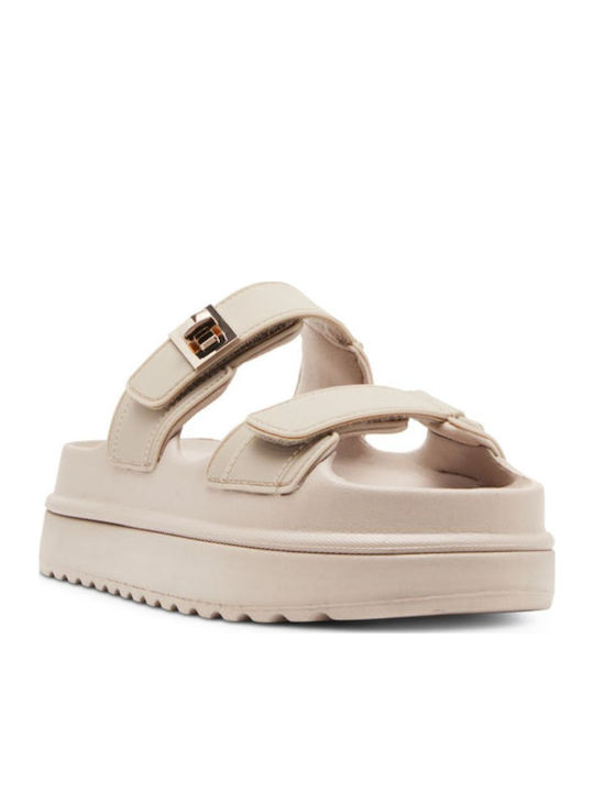 Women's Flat Sandals Flatforms in Beige Color