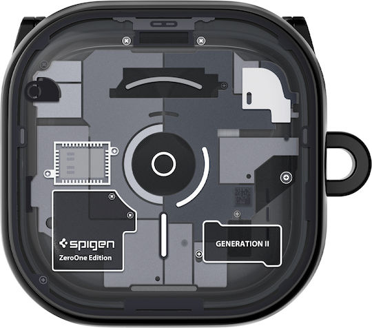 Spigen Ultra Hybrid Θήκη Σιλικόνης / Πλαστική με Γάντζο σε Μαύρο χρώμα για Samsung Galaxy Buds 4 / 4 Pro