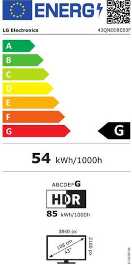 LG Smart Televizor 43" 4K UHD Mini LED evo AI QNED8E HDR (2026) 43QNED8EB3F