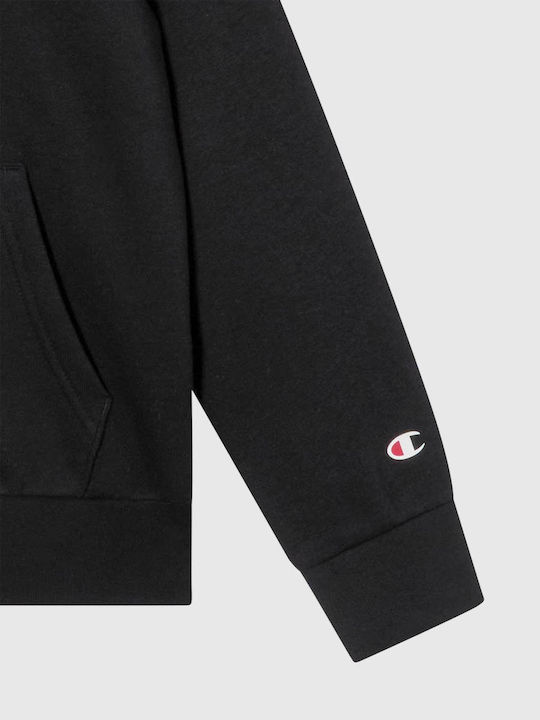Kids Cardigan Sweatshirt Cotton with Hooded Black