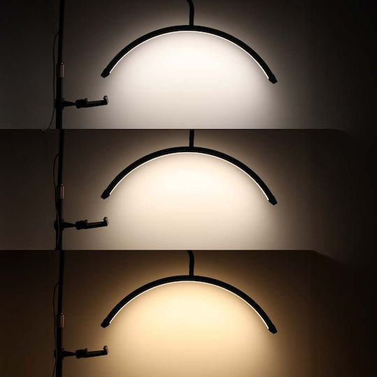 Kesnup Lampă Led Profesională Cosmetică Tip Semilună Ideală Pentru Extensii Gene Manichiură Tatuaje Sală Telecomandă Putere 36w Lumină Caldă Neutră Rece 7 Moduri Iluminare Rotire 360° Înălțime 140 180 Cm Neagră