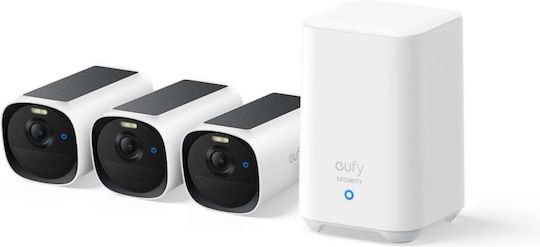 Eufy Σύστημα Παρακολούθησης 3 Ασύρματων Καμερών IP 4MP με Control Hub & Σκληρό Δίσκο