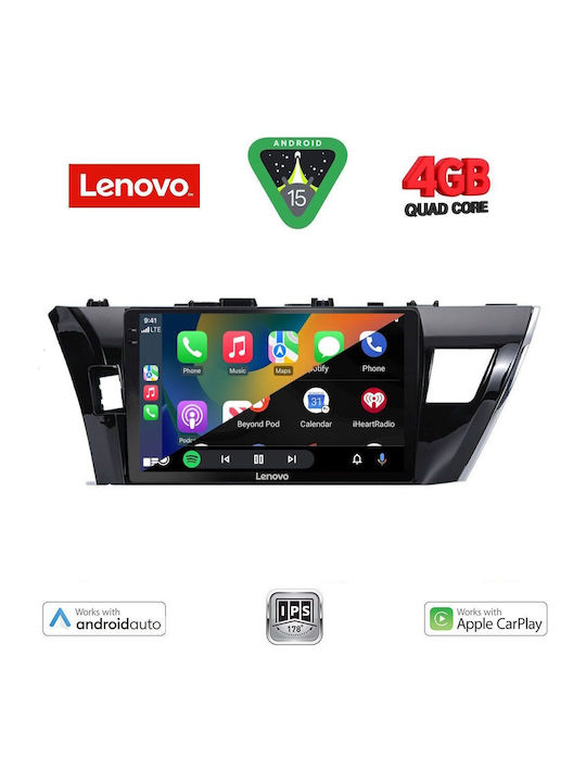 Lenovo Car Audio System for Toyota Corolla 2013-2016 (Bluetooth/USB/WiFi/GPS/Apple CarPlay/Android Auto) with 10" Touch Screen
