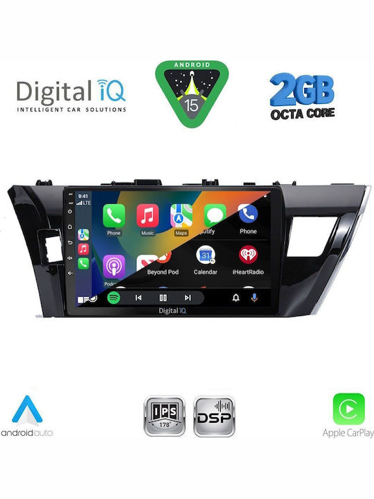 Digital IQ Car Audio System for Toyota Corolla 2013-2016 with Touch Screen 10" Built-in Wi-Fi Bluetooth USB GPS Apple CarPlay Android Auto Digital IQ RSF 4714SM_CPA