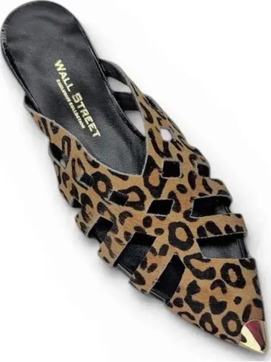 Leder Flache Sandalen für Damen Braun