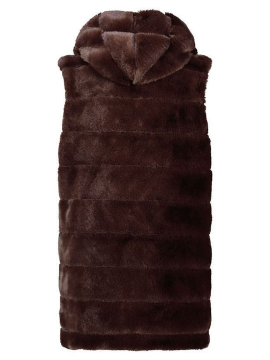 Blană Scurtă de Damă Dark Brown