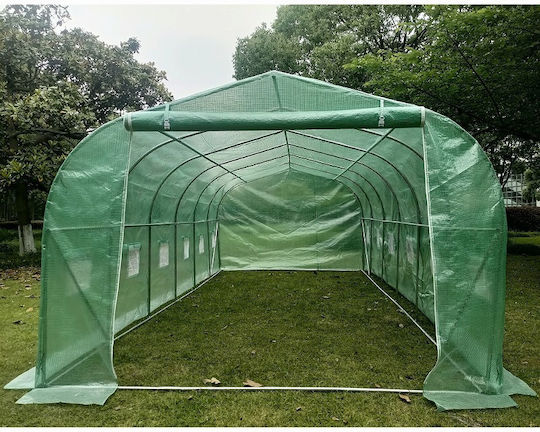Tunnel 18m2 6x3m UV Aluminum Sheet Greenhouse 140g Galvanized 12 Windows