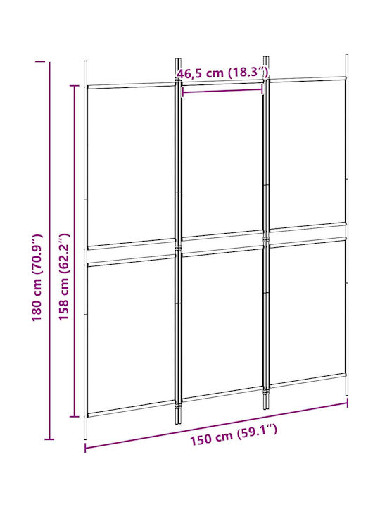 vidaXL Raumteiler Stoff 150x180cm