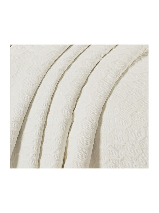 Liolios Home Glenda Tagesdecken Set Einfarbig Creme 170x240cm 2 Stück
