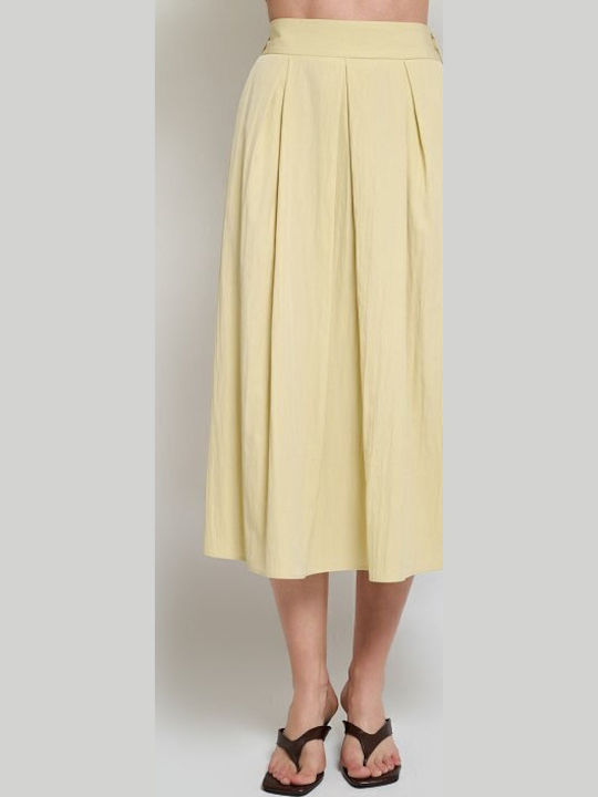Set With High Waist Midi Skirt Yellow