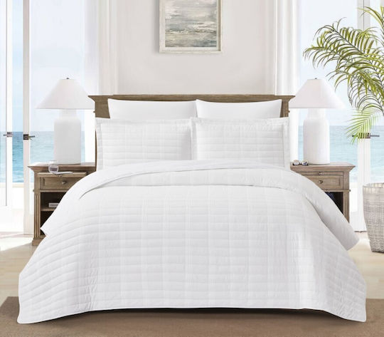 Liolios Home Sabina Tagesdecken Super-King Off White 220x240cm 3 Stück