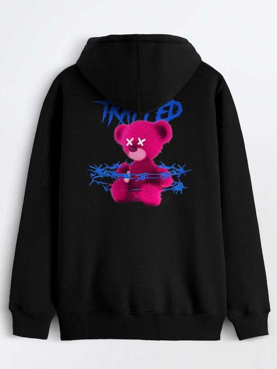 Sweatshirt with Hood Black H0221M
