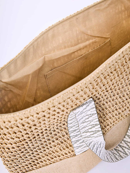 Celestino Women's Printed Beach Bag Tan Strap