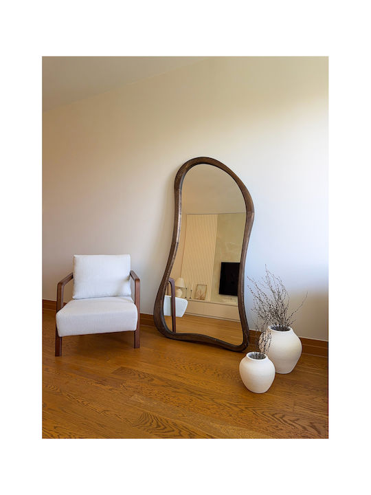 SteweHome Boden- oder Standspiegel Asymmetrischer mit Holzrahmen 180x100cm