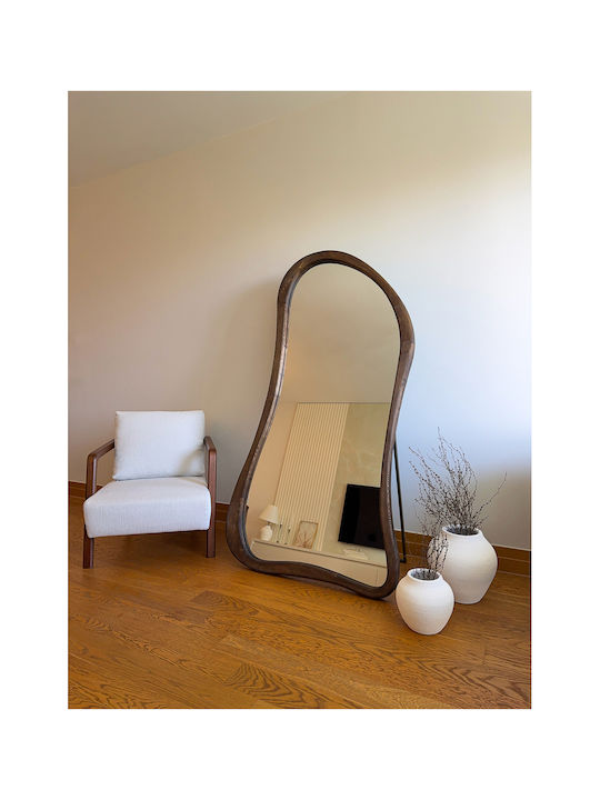 SteweHome Boden- oder Standspiegel Asymmetrischer mit Holzrahmen 180x100cm