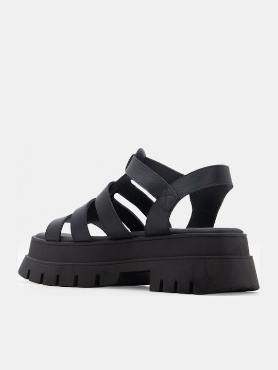Sandale Casual Damă Flatforme Negre