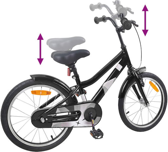 vidaXL 18" Детски Велосипед BMX Черен