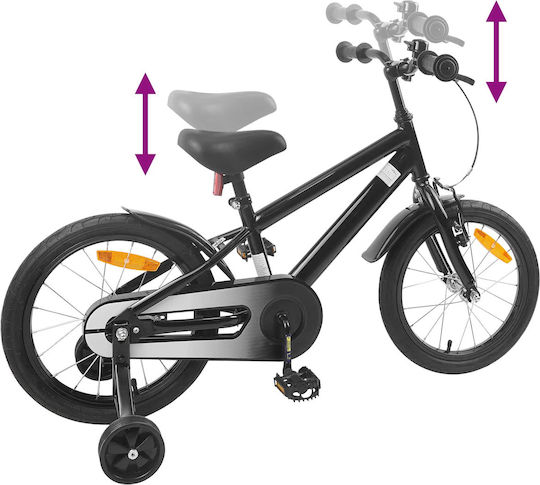 vidaXL Bicicletă Copii BMX Neagră 16"