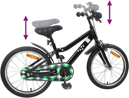 vidaXL 18" Παιδικό Ποδήλατo BMX Μαύρο