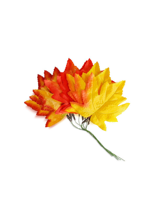 Set 9 Decorative Autumn Leaves 28 Cm Warm Colors Yellow Orange Red