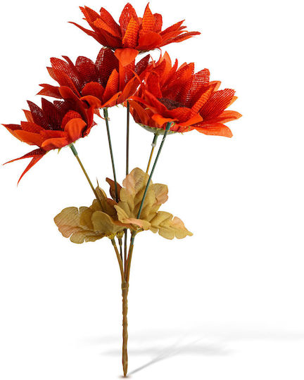Decorare Floarea Soarelui 35 Cm Flori Artificiale De Toamnă 5 Capete Culori Galbene Portocalii Roșii