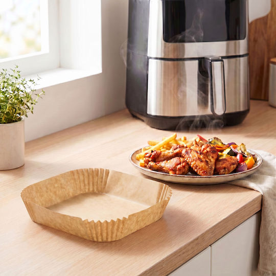 Hârtii de Copt Antiaderente pentru Air Fryer 20x20cm 50 Bucăți