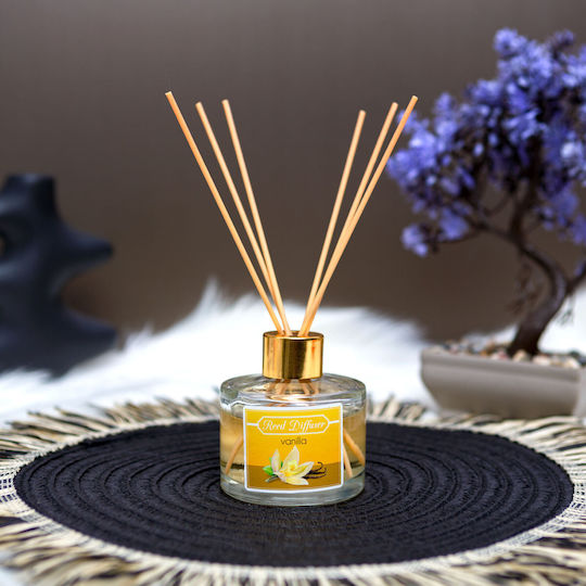 Difuzor Parfum Pentru Casă 100 Ml Miros Vanilie Odorizant De Aer Cu Bețișoare