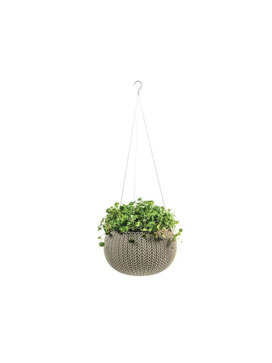 Keter Cozy Rattan Plastic Flower Pot Beige 36x36x29cm