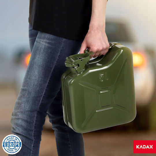 Kadax Stahl Kraftstoffkanister 5l + 31 Cm Trichter Grüne