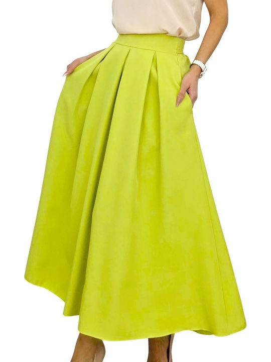 Fustă-Skorts Pentru Femei Talie Înaltă Verde Lime