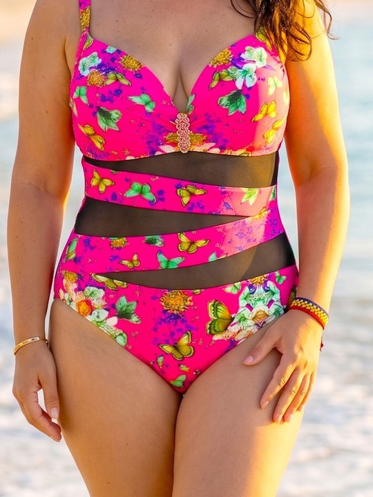 Floral Fuchsia Swimsuit
