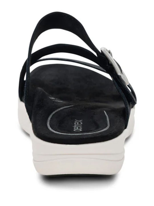 Leather Women's Anatomic Black Sandals EN2500W