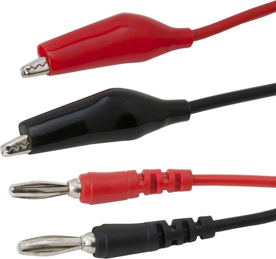 Cablu Multimetru Cleme Crocodil Mufe Banana 93cm Roșu Negru Accesorii Testare Electrică