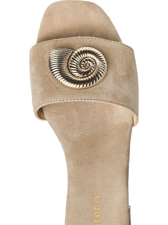 Damen Flache Sandalen Tabac Braun