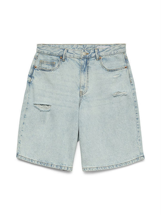 Bermudă Denim Albastru Deschis Pentru Femei