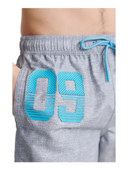 M D1 Men's Swimwear Shorts Gray with Patterns