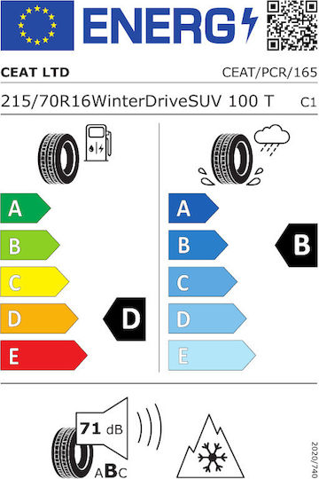 CEAT 215/70R16 100TT Winter Reifen für 4x4 / SUV Auto