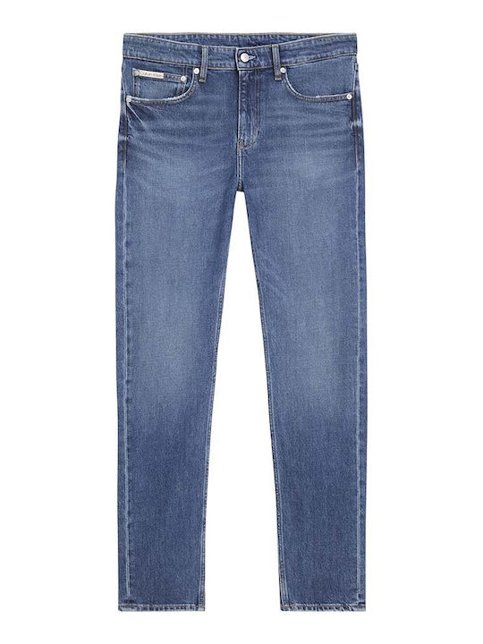 Men's Elastic Jeans Pants with Slim Tapered Fit Blue