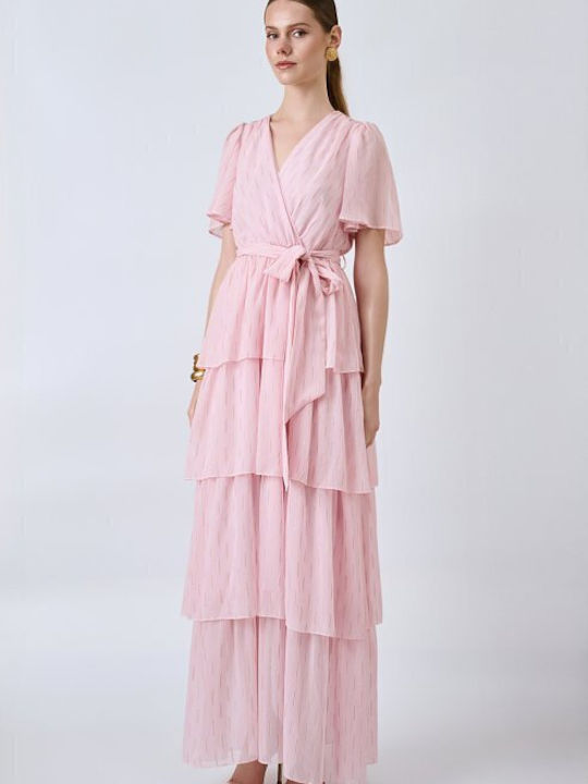 Summer Maxi Dress for Wedding - Christening Pink