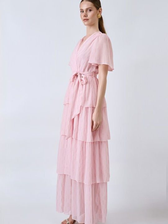 Summer Maxi Dress for Wedding - Christening Pink