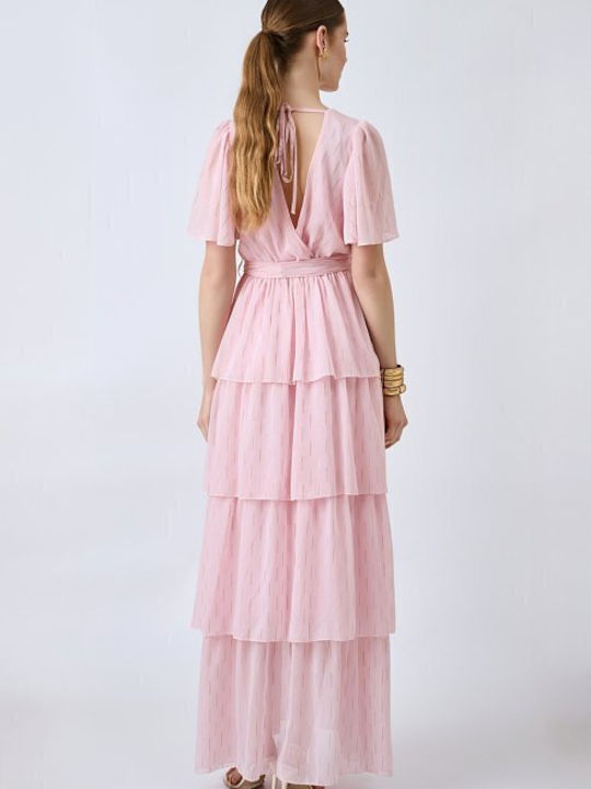 Summer Maxi Dress for Wedding - Christening Pink