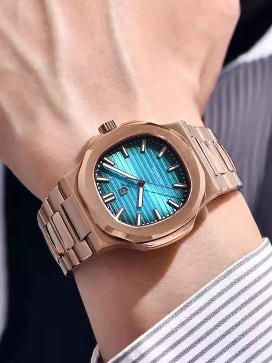 Pagani Design Ceas Barbatesc 40mm Automat cu Brățară Metalică Rose Gold