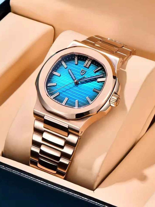 Pagani Design Ceas Barbatesc 40mm Automat cu Brățară Metalică Rose Gold