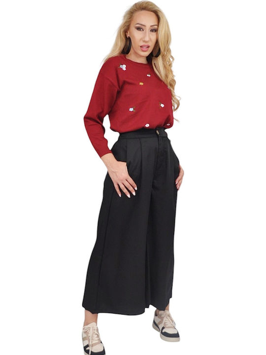 Women's High Rise Pantaloons in Loose Fit Black