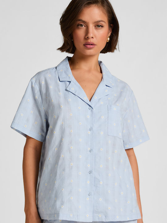 Hunkemöller Sommerliches Damen-Schlafanzug-Set Blau
